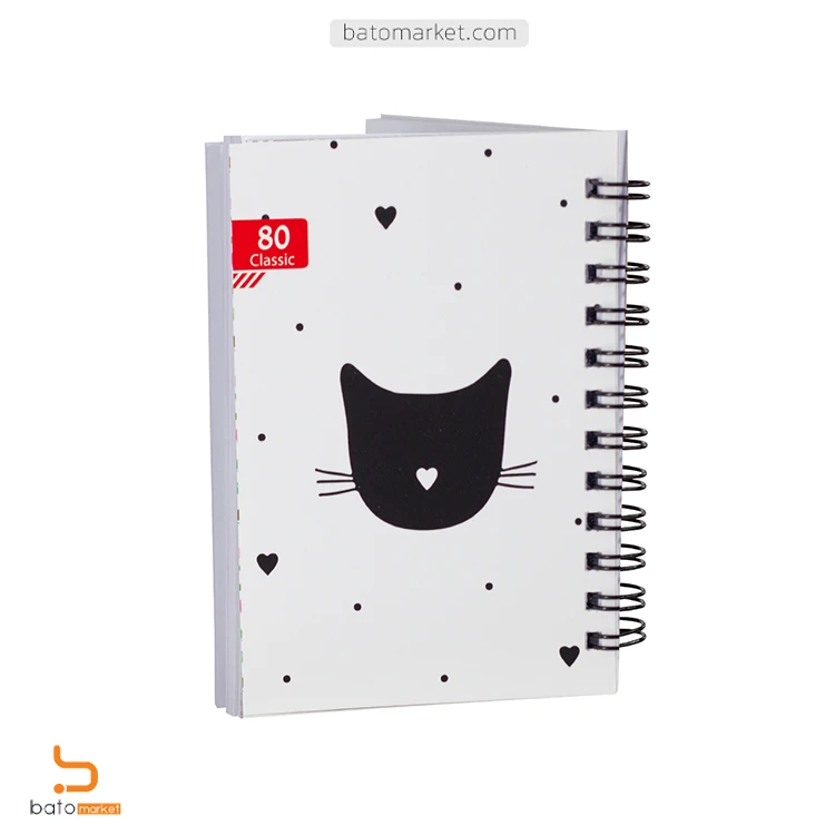 دفترچه 80 برگ طرح گربه سفید